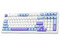 Teclado Gamer Mecánico AULA F99, Iluminación RGB, USB. Color Blanco y Azul. (Versión en Español).