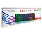Teclado Alambrico Stylos ergonomico, 105 teclas, idioma espanol, Retroiluminado 3 colores, Multimedia, cable 1.4m, Color transparente