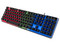 Teclado Alambrico Stylos ergonomico, 105 teclas, idioma espanol, Retroiluminado 3 colores, Multimedia, cable 1.4m, Color transparente