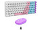 Kit Teclado Y Mouse Techzone Gradient Conexión Inalámbrica Con 85 Teclas Y Mouse Con 4 Botones DPI 1600 Color Blanco, Rosa, Azul Y Morado.