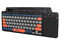 Teclado Techzone Cyber Conexión Inalámbrica Dual Con TouchPad Bluetooth Color Negro Con Naranja Y Azul.