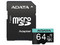 Memoria ADATA Premier Pro MicroSDXC UHS-1 U3 de 64GB, Clase 10, incluye adaptador SD.