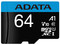 Memoria ADATA Premier MicroSD XC I de 64GB, Clase 10, A1, incluye adaptador SD.