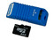 Memoria ADATA Super microSD de 2GB, incluye lector USB. Color Azul