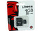 Memoria Kingston microSDHC de 4GB Clase 10, incluye adaptador SD.