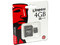 Memoria Kingston microSDHC de 4 GB, Clase 4, incluye adaptador SD