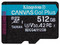 Memoria microSDXC Kingston Canvas Go! Plus de 512GB, UHS-I U3, Clase 10.