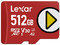 Memoria Lexar Play MicroSDXC UHS-I U3 de 512GB, Clase 10, V30, A2, Velocidad de Lectura de 205 MB/s.
