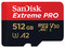 Memoria SanDisk Extreme Pro MicroSDXC UHS-I U3 de 512 GB.