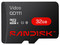 Memoria MicroSDHC Sandisk QD111 de 32GB, Clase 10, U1, Especializada para Videovigilancia.