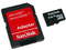 Memoria SanDisk MicroSDHC de 4 GB Clase 4, incluye adaptador SD.