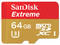 Memoria SanDisk Extreme MicroSDXC UHS-I U3 de 64 GB, clase 10.