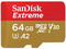 Memoria MicroSD Sandisk Extreme de 64GB para Action Cam.