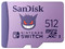 Memoria SanDisk Pokémon Gengar, MicroSDXC UHS-I U3 de 512GB, para Nintendo Switch. Color Morado.