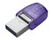 Unidad Flash USB 3.2 Kingston DataTraveler microDuo 3C de 128GB, Puerto USB-A y USB-C. Color Morado.