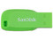 Unidad Flash USB 2.0 SanDisk Cruzer Blade de 16 GB. Color verde.