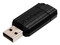 Unidad Flash USB 2.0 Verbatim PinStripe 99805 de 16 GB. Color Negro.