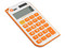 Calculadora de Mano Qian QYD-164EC-01, 8 Dígitos, Teclas de Plástico, Batería Solar. Color Blanco y Naranja.