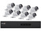 Kit de seguridad con 1 DVR de 8 canales analógicos, 1IP y 8 cámaras de seguridad de 720p