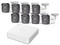 Kit de Videovigilancia Hikvision KH1080P8BFH, DVR de 8 canales, 8 Cámaras de 2MP con Micrófono integrado, IR hasta 30m, Fuente de Poder, 8 Transceptores hasta 200m, 8 Adaptadores tipo Jack de 3.5mm.