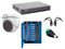 Kit de Vigilancia Hikvision TurboHD, con DVR de 8 Canales, H.265+ y 8 Cámaras de Vigilancia Turret 1080p, Incluye Transceptores, Conectores y Fuente de poder Profesional hasta 15 Vcd para Larga Distancia.