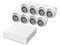 KIT TurboHD 1080p Hikvision KH1080P8EWFH, Incluye: 1 DVR de 8 Canales con audio por coaxitron, 8 Cámaras con Micrófono, 8 Transceptores, 8 Conectores y una Fuente de Poder Profesional.