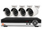 Kit de Videovigilancia Qian QKC4D41902 con 4 cámaras, 720p, Tipo Bullet, IR de 30 m, IP66. Incluye DVR de 4 canales, Soporta hasta 4TB de disco duro (No incluido), Empaque Original Desgastado, Producto con Desgaste.
