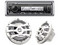Kit de Estéreo Para Auto con Bluetooth KENWOOD, Incluye Estéreo KMR-M332BT, 2 Bocinas KFC-1653MRW, Color Blanco.