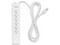 Barra Multicontacto Steren MULTI-V 6, 6 Contactos Aterrizados, Cable de 30cm. Color Blanco.