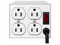 Regulador de Voltaje STEREN MAX-1000, 120V (1000W), 4 Contactos NEMA 5-15R. Color Negro.