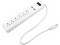 Supresor de Picos Sanelec de 6 Contactos, 2 x USB. Color Blanco.