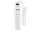 Supresor de Picos Sanelec de 6 Contactos, 2 x USB. Color Blanco.