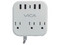 Supresor de Picos Vica de 1875W con 3 contactos, 1 puerto USB-C y 4 puertos USB. Color Blanco.