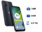 Smartphone Motorola Moto E13: 
Procesador UNISOC T606 (hasta 1.6 GHz), 
Memoria RAM de 2GB, 
Almacenamiento de 64GB, 
Pantalla LED Multi-Touch de 6.5