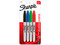 Marcadores Permanentes Sharpie de Punta Fina, Paquete con 4 Piezas. Colores Surtidos.