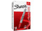 Marcador Sanford Sharpie Fino Rojo Permanente. Caja con 12 piezas, punta fina, tinta resistente al agua y a la decoloración, ideal para marcar sobre diversas superficies.