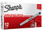 Marcador Permanente Sharpie, Punta Ultra Fina, Caja con 12 Piezas, Color Negro.
