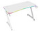 Escritorio Gamer Ergonómico Olympus Spot Glow Pro MRX8000, Estructura Z, 120 x 60 cm, Soporta hasta 100 kg, ABS, PC, Acero, Aglomerado de 18 mm, Recubrimiento de melamina en fibra de carbono, RGB, 1 Gancho, 1 Porta Vasos, Legend, Blanco.