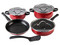 Batería de Cocina Cinsa Sweet Cherry de 8 piezas, Tapa de Vidrio, Color Rojo.