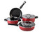 Batería de Cocina Cinsa Sweet Cherry de 8 piezas, Tapa de Vidrio, Color Rojo.