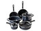 Batería de Cocina Cinsa Mega Óptima de 9 piezas, Color Negro.