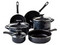 Batería de Cocina Cinsa Mega Óptima de 9 piezas, Color Negro.