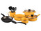 Batería de Cocina Cinsa Praktica de 12 Piezas, Tapas de Vidrio, Color Amarillo.
