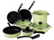 Batería de Cocina Cinsa Pontevedra de 11 Piezas, Tapas de Vidrio, Color Verde.
