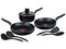 Batería de Cocina T-Fal Modelo Vital de 8 Piezas, Color Negro.