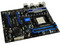 T. Madre MSI 890FXA-GD65, ChipSet AMD 890FX,
Soporta: Phenom II X6 y Athlon II de Socket AM3,
USB 3.0 y Serial ATA 3.0,
Integrado: Audio HD, Red Gigabit,
Memoria: DDR3 2133(OC)/1800/1600MHz,
Diseño ATX, Ptos: 2xPCIEX16, 4xPCIEX1