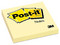 Notas 3M Post-It 654 3x3 Amarillo, 100 hojas por bloque, paquete con 12 unidades, adhesivo reposicionable ideal para notas rápidas y recordatorios.