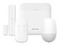 Kit de Alarma Hikvision AX PRO, Incluye 1 Hub con batería de Respaldo, Sensor PIR, 2 Conectores Magnéticos, 1 Control Remoto, 1 Sirena Inalámbrica Exterior, Color Blanco.