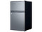 Frigobar Midea MDRT87CCDLS de 3.4 pies cúbicos, Acero inoxidable, Dos Puertas, Con Llave de Seguridad, Color Plata.
