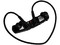 Reproductor de mp3 Sony WALKMAN NWZ-W252 de 2GB, en forma de audífonos, sin cables y resistente al agua.